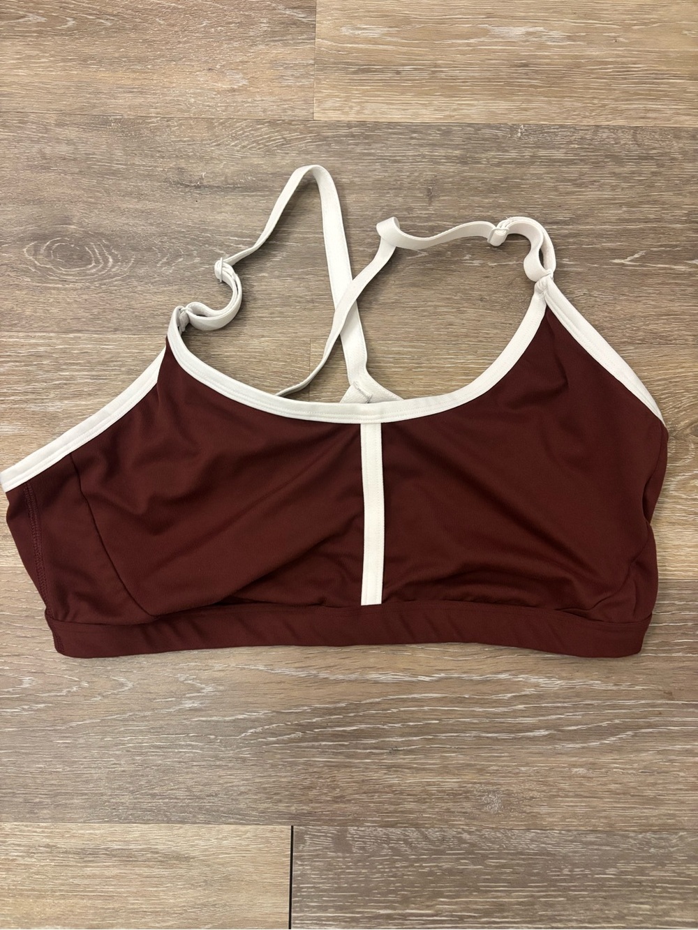 all in motion Maroon Sports Bralette with White Trim